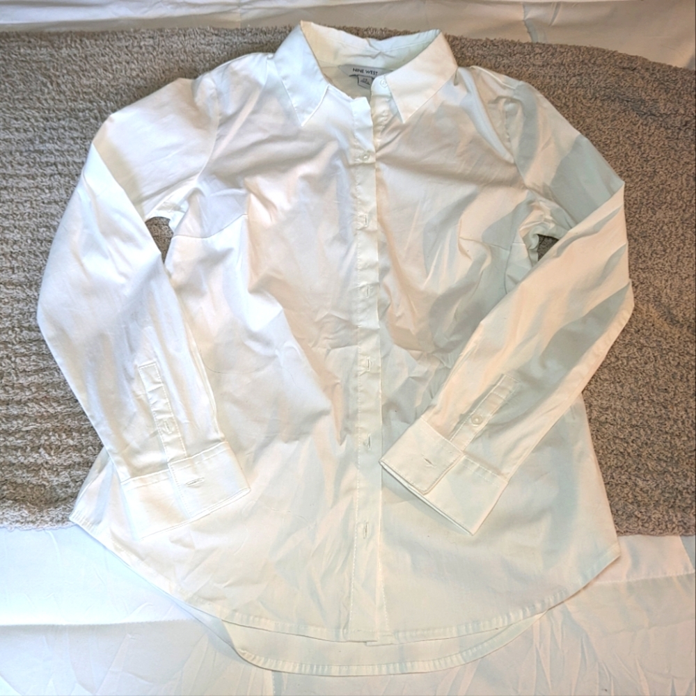 Nine West White Button Down - XS